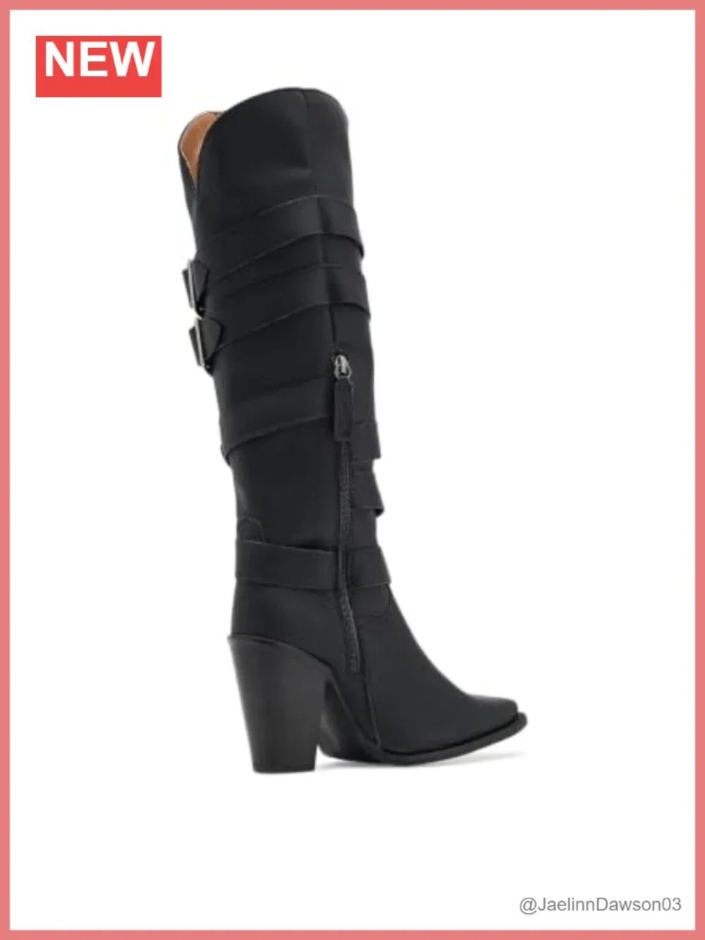 Over the Knee High Leather Snip Toe Boots Heels Zip Casual